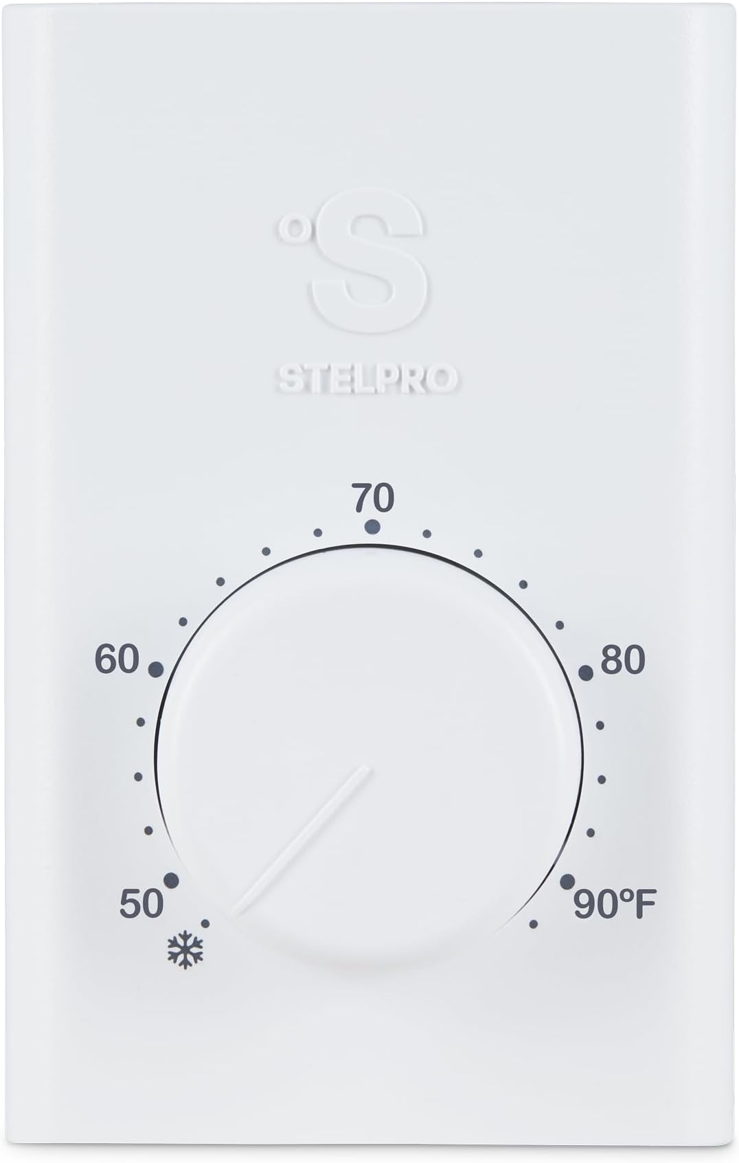 Single Pole Line Voltage Thermostat, Mechanical 240 Volts, Compatible with Most Heating Products (Electric Baseboards, Wall Fan Heaters or Commercial Fan-Forced Heaters), (SWT1F) White
