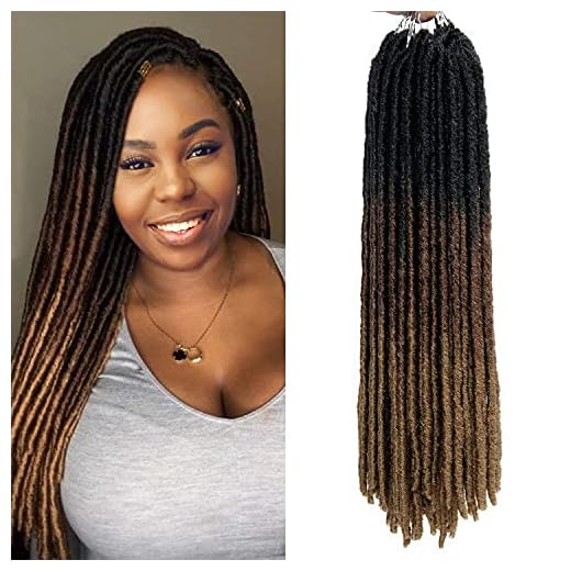 18 Inch Goddess Faux Locs Straight Gypsy Locs Crochet Hair 3 Tone Ombre Crochet Braids Dreadlocks Pre-Looped Synthetic Hair Extensions 18 Strands/Pack (Pack of 6, T1B/30/27)