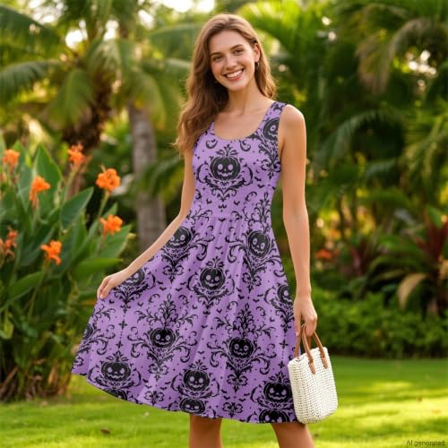 Image of TOADDITDO Womens Summer Sleeveless Tank Dress with 2 Side Pockets XS-4XL Plus Size