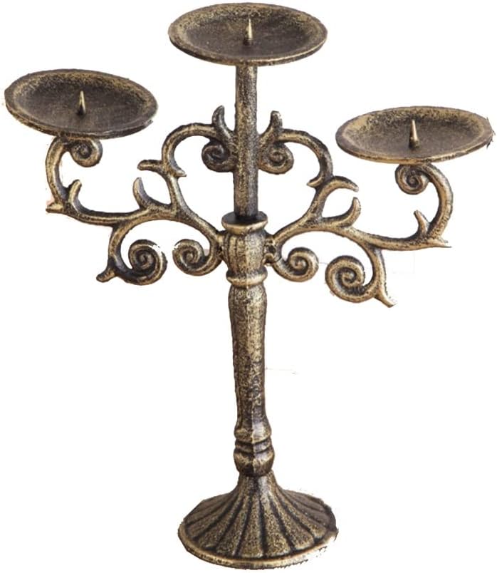 European Retro Candlestick cast Iron Three-Head Wax Table Classical Candle Club Villa Decoration