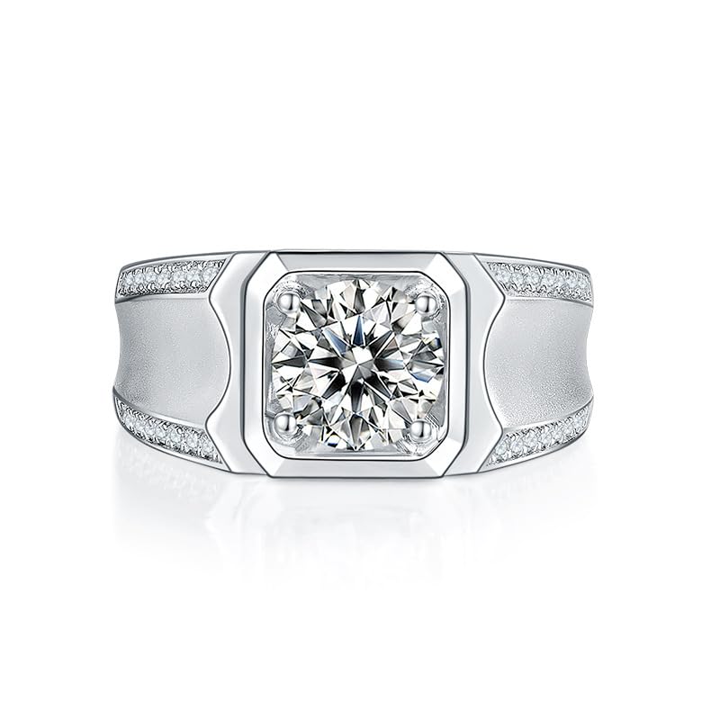 14K Gold 2 Carat Diamond Men's Wedding Rings, Diamond Rings for Men D-color VVS2,Father's Day Present for the Father3