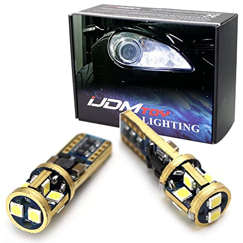 Ijdmtoy (2) 10-Smd-5630 2825 W5W T10 Canbus Error Free Led Replacement Bulbs Compatible With Audi Bmw Mercedes Porsche Parking Lights, License Plate Lights, Xenon White #TOP13