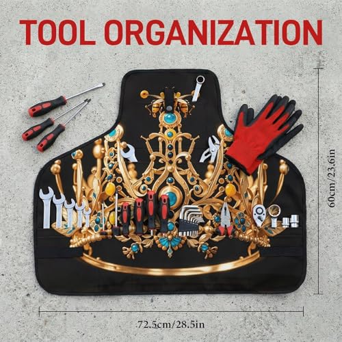 Delantal de trabajo ajustable con 8 bolsillos para herramientas miniatura 2