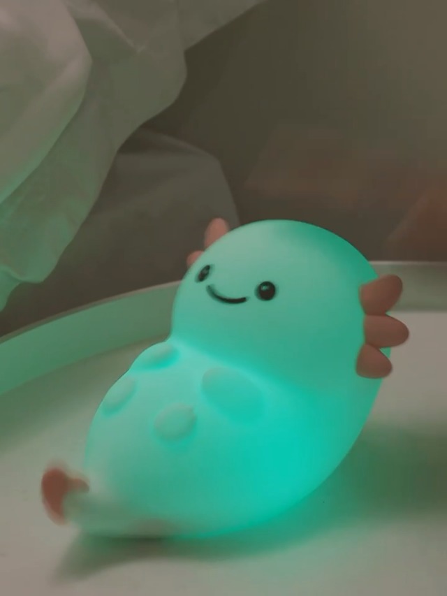 Image of Cute Axolotl Night Light, Dimmable Nursery Lamps, Super Squishy Silicone Timer USB Rechargeable Touch Control RGB Night Lamp for Kids Adults, Used for Camping Party Room Decor (Axolotl)
