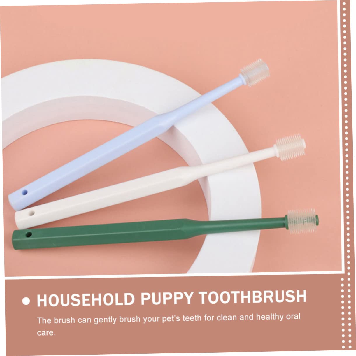 INOOMP 12pièces Brosse à Dents Pour Animaux De Brosses à Dents Ergonomiques Pour Chiens Et Chats Nettoyage Buccal Doux Et Poignée Antidérapante Soins Dentaires Pour Petits Animaux