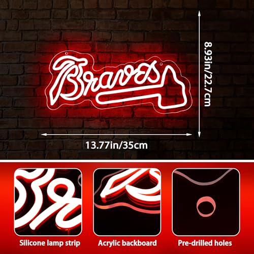 Image of Baseball Neon Sign for Wall Decor Sport Team LED Neon Light for Man Cave | Cool Wall Ornament For Dormitory, Bar, Club, Wonderful Birthday Gift For Baseball And Sports Fans