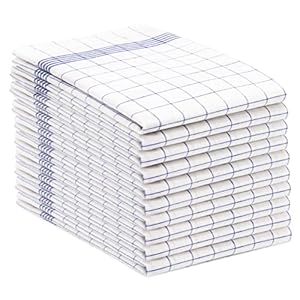 ZOLLNER 10er Set Geschirrtücher, 100% Baumwolle, 50×70 cm, blau kariert