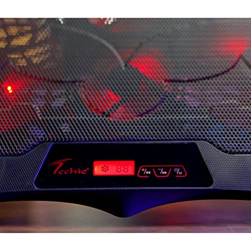 Image of Techie 2 Fan Laptop Cooling Pad with Mobile Stand for Upto 15.6 Inch Laptops with 5 Adjustable Levels. (4 Fan)