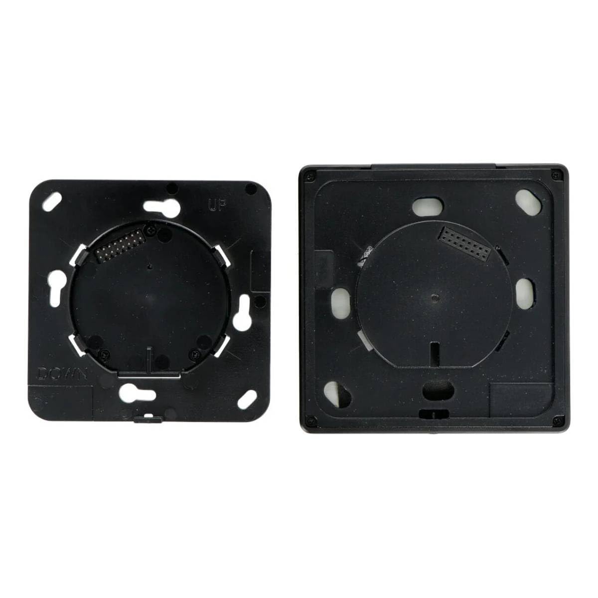 Shelly Wall Display Noir + Blu H&T Noir – Kit domotique Wi-Fi, Panneau de contrôle avec relais interrupteur 5A et Capteur de température et d’humidité, Fonction thermostat, Mesure consommation énergie