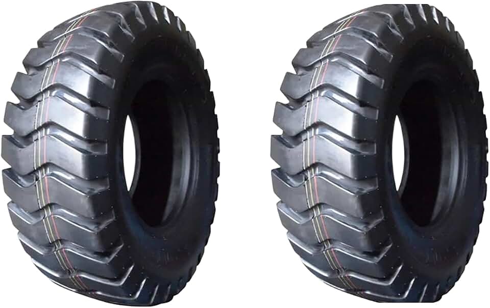 JUSTUBES.COM 23.5-25 Heavy Duty Industrial Earthmover Tires, 20 Ply Rating, Two Pack for Loader Equipment