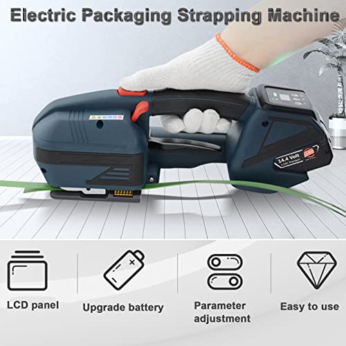 Reggiatrice elettrica - Strumento automatico per reggiatura, dotato di display LCD e batteria da 4000mAh, soluzione di reggiatura portatile