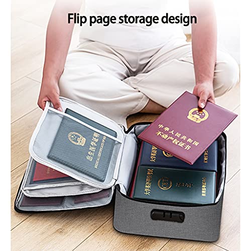 Porta documenti, borsa portatile per documenti importanti, organizer da viaggio multistrato, impermeabile e chiudibile a chiave