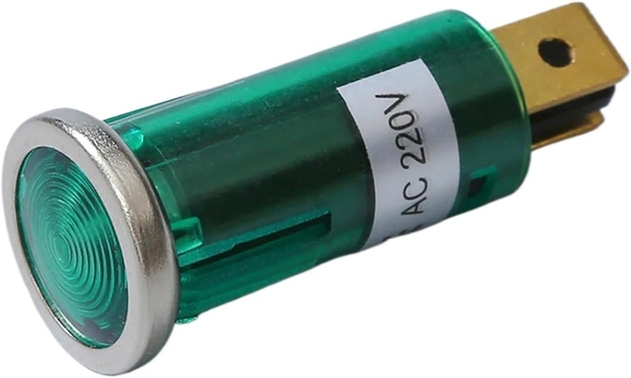 WL-02 12MM Plastic Indicator Light 12V/24V/110V/220V Industrial LED Lamp with 2Pin Terminal Signal Power(Yellow LED 2Pin,220V)