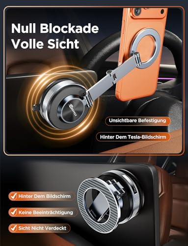 MSXTTLY Handyhalterung Auto–Vmag S3 2026 Magnetische Handyhalterung Auto mit Metall-Dual-Fold-Arm & Erweiterter Reichweite, Kompatibel mit iPhone 17 Pro Max,16-12 & Android (mit Magnetring) Schwarz