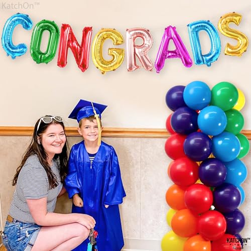Image of Graduation Decorations 2026 | Multicolor Congrats Balloon - 16 Inch | Colorful Congrats Grad Balloons Foil for Graduation Decorations 2026 | Grad Balloons Banner - KatchOn