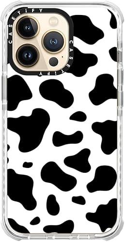 CASETiFY Ultra Impact - Funda para iPhone 13 Pro, estampado de vaca, escarcha transparente