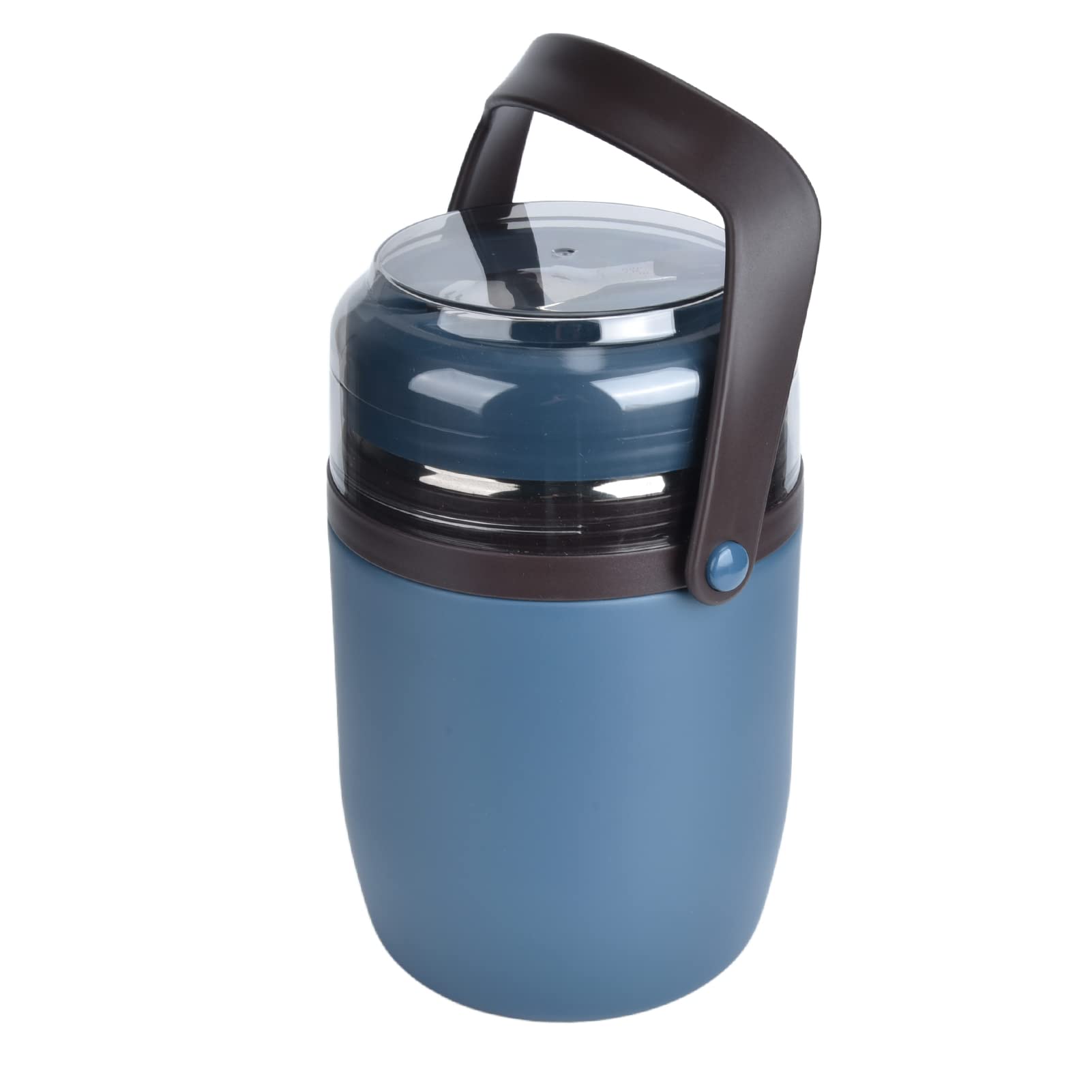 Isolierter Lebensmittelbehälter, 2 L, Auslaufsicher, Stapelbar, Lebensmittelbehälter aus Edelstahl 304 mit Wärmeisolierung, Lunchbox mit Klapplöffel für, Kleinkinder, Schulmahlzeit (BLUE)