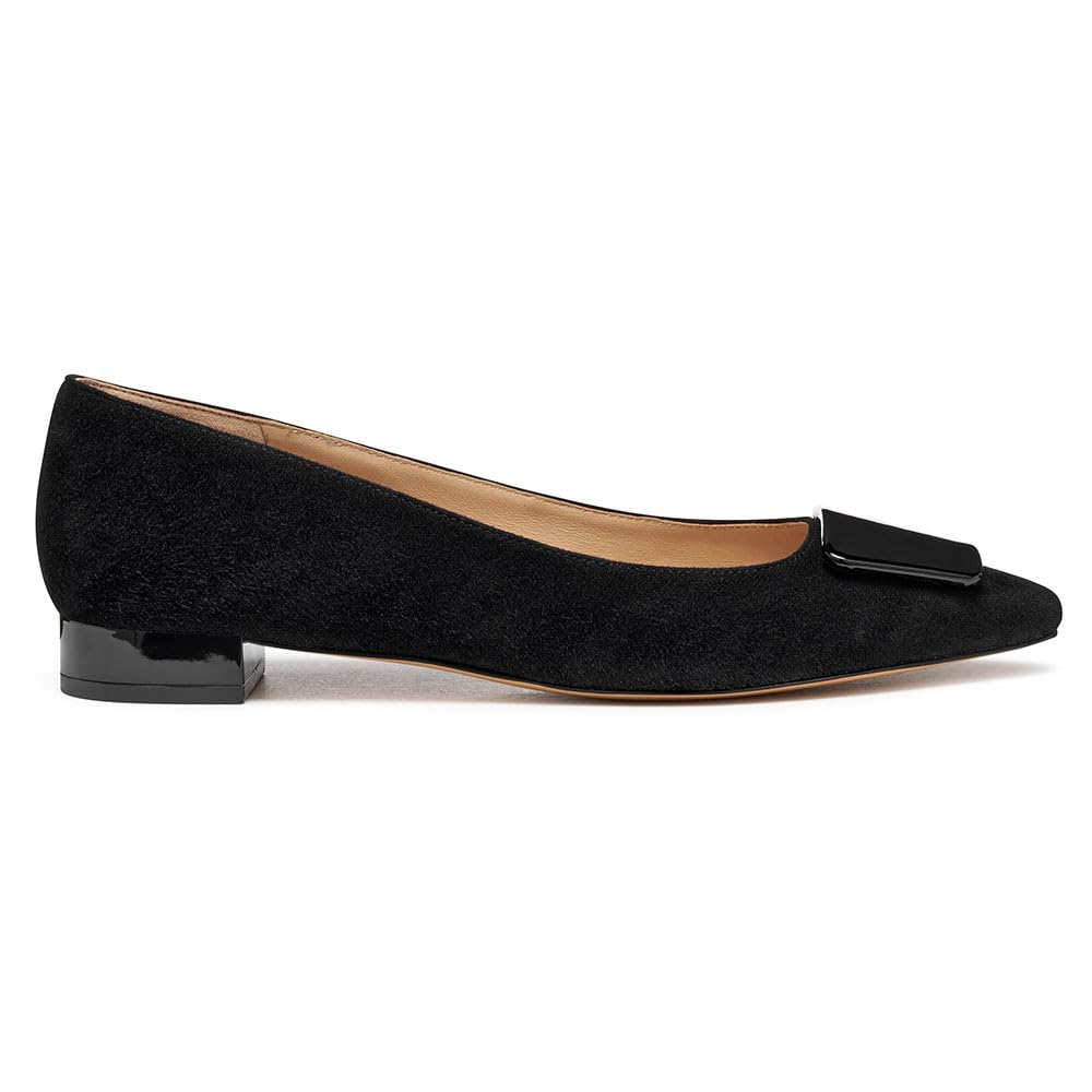 Geox Women's D Giselda15 Ballet Flat, Black, 4 UK