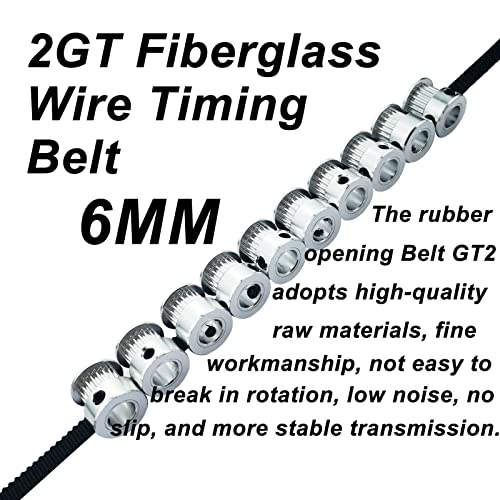 Cintura in Gomma GT2 5 metri, cinghia aperta sincronica della stampante 3D 6mm con fibra di vetro per stampanti 3D Ender 3, nero