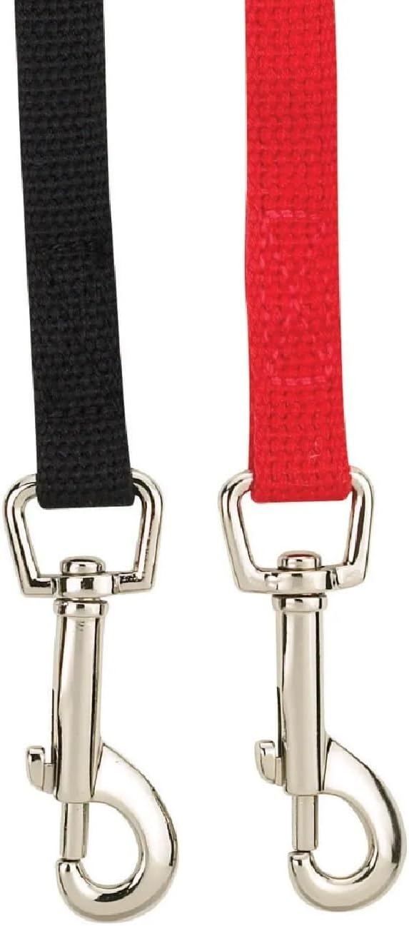 Poly Cotton Web Dog Training Leads 5/8" Wide Red or Black Choose from 4 Lengths (Red - 50 feet)