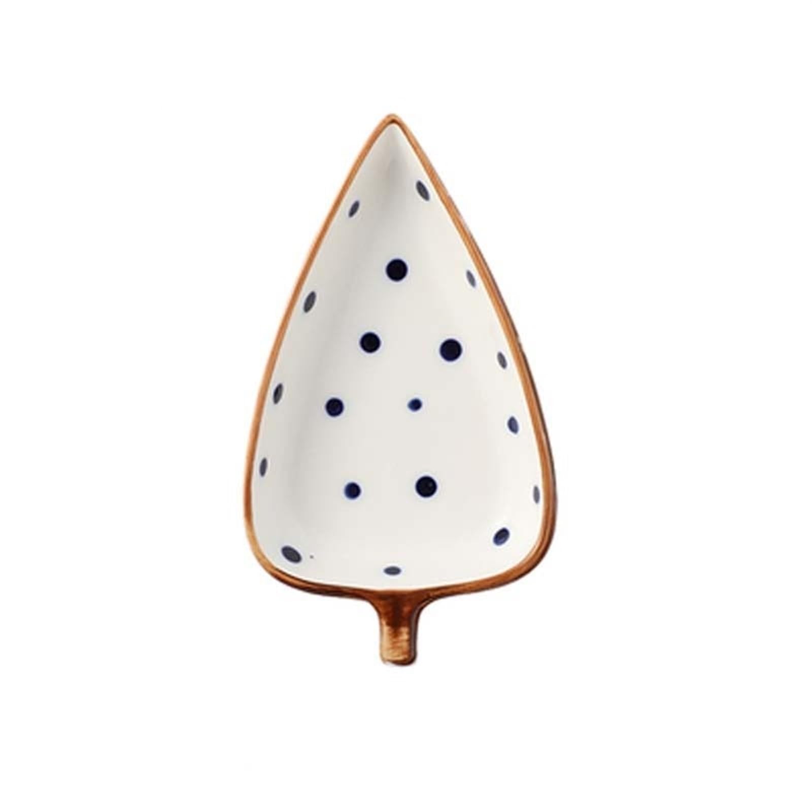 JINGYAN Breakfast Trays Leaf Shape Seasoning Bowl Ceramic Small Plates Appetizers Snack Dish Sauce Kitchen Dishes Sushi Cake Tray(B)