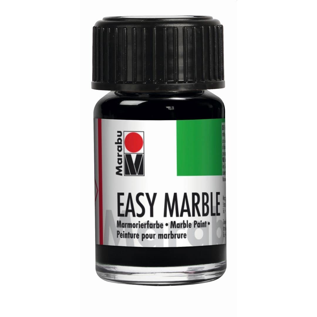 Marabu Easy Marble Marbling Paint Solvent-Based 15ml Black For Multi Surface ...
