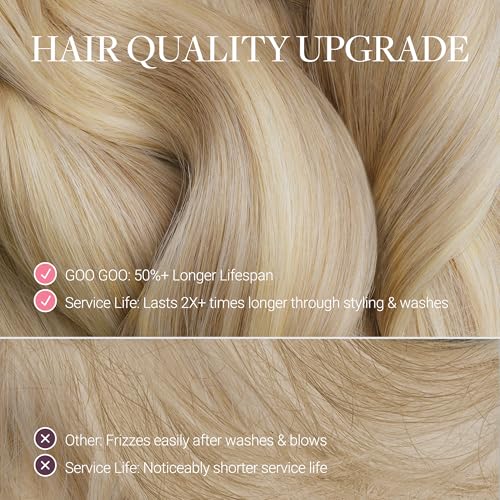 Image of GOO GOO Clip in Hair Extensions Real Human Hair Back Fill Extension 2Pcs