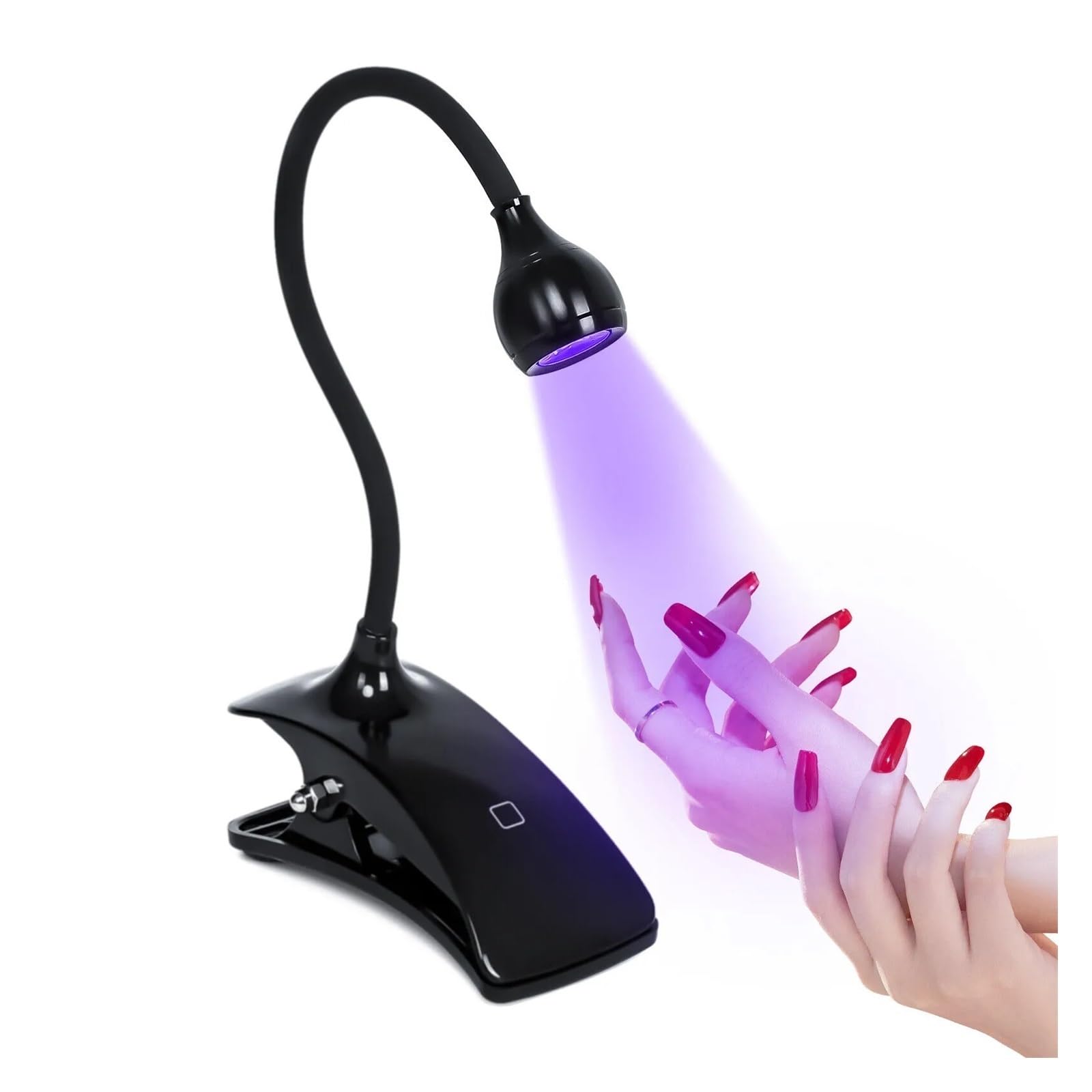 Lampada UV per Resina Luci for unghie a LED Asciugatrice Lampada UV ultravioletta Mini scrivania flessibile con clip USB Strumenti for pedicure manicure for polimerizzazione del gel(Rosa)