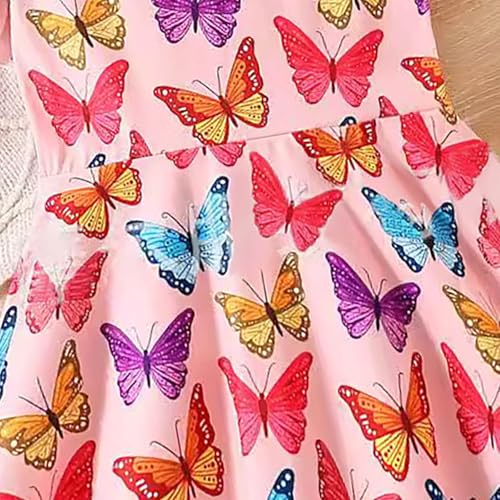 Little Girls A line Dress Cute Clothes Butterfly Pattern Girls Summer Ruffle Toddler Girl Casual Dresses4