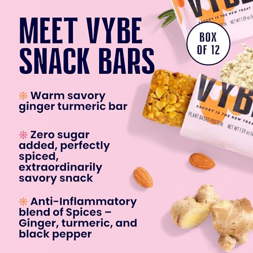 Vybe Snacks Barra de Nutrición Sabores Túrmerico Jengibre miniatura 3