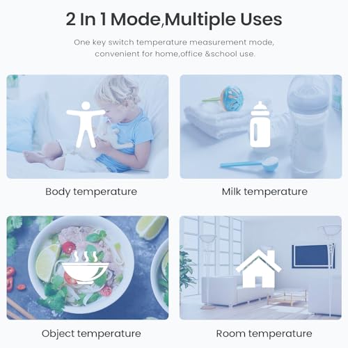 Termómetro Digital No Touch Infrared para Frente con Pantalla LCD y Alarma de Fiebre, ℃/℉, Lectura Instantánea de Temperatura (Blanco) - imagen 6