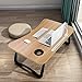 A3A ACADGQ Tavolino da Letto, Tavolo Laptop Pieghevole con 4 Interfaccia USB, Cassetto, Slot per Tazza, Staffa Pad, Adatto per Letto, Divano, Pavimento (60x40cm, Colore del Legno)