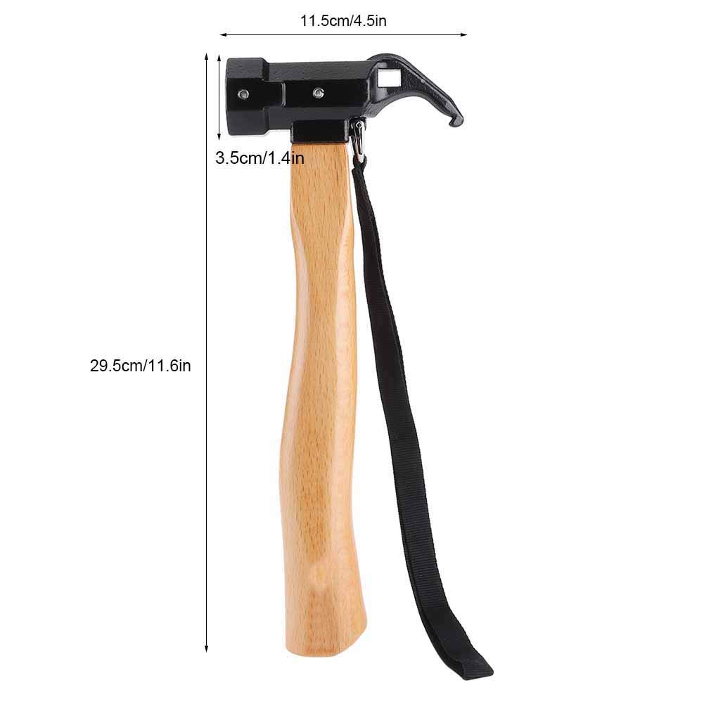 Garra de Martillo, Martillo de uñas Multifuncional de Acero al Carbono con Mango de Madera, Herramientas de reparación Manual