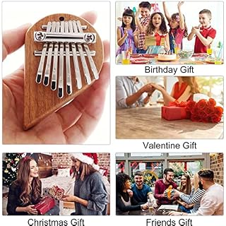 QISILE Kalimba Mini piano à pouce portable 8 touches en forme de cœur pour enfants et adultes débutants, facile à… – Image 2