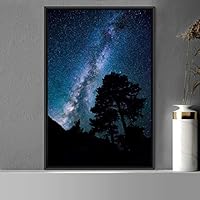 Framed Canvas Sky of Stars Astronomy & Space Dark Dramatic Modern Photography Stars - 16x24 inches