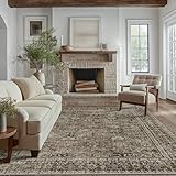 BEIMO Area Rugs 8x10 for Living Room Bedroom, Vintage Machine Washable Stain Resistant Rug, Large Soft Low Pile Sage Charcoal Foor Mat with Non Slip Backing for Dining Room