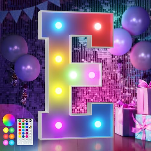 Image of Imprsv Colorful 3FT Marquee Letters E, 18 Colors Large Light up Letters