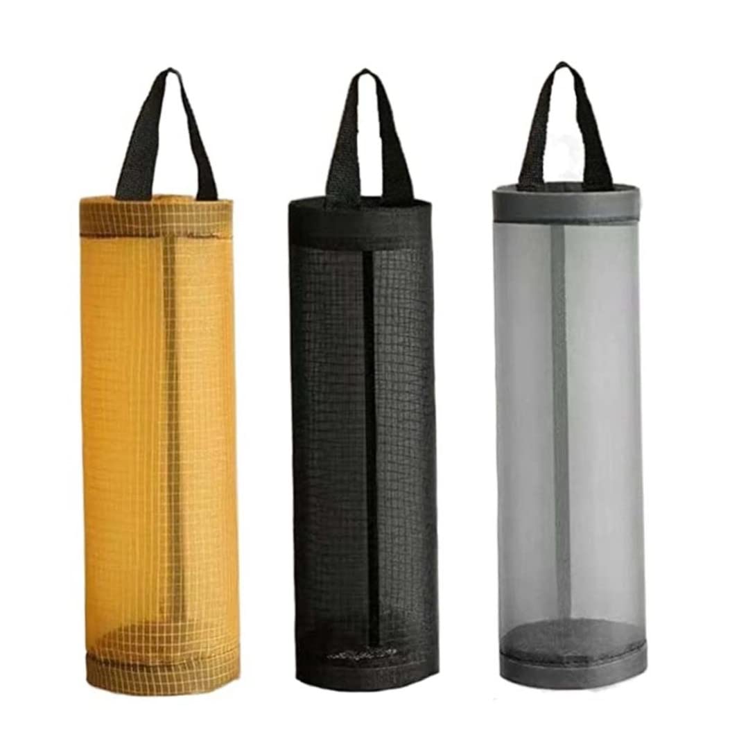 Licsaliwe Plastic Bag Holder - 3PCS Trash Bags Dispenser, Hanging Garbage Bag Storage Organizer for Home Kitchen