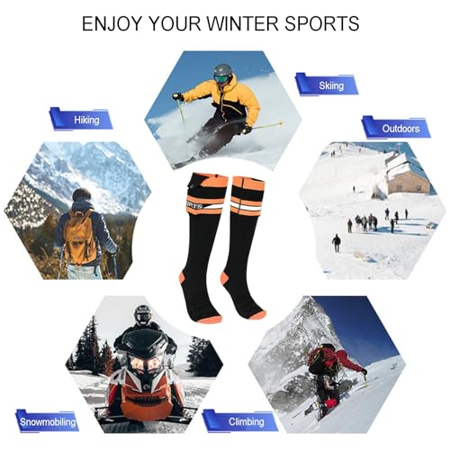 Calcetines calefactados, calentadores eléctricos recargables con control de aplicación, hasta 8 horas de calentamiento, ideales para hombres y mujeres, perfectos para actividades en clima frío como
