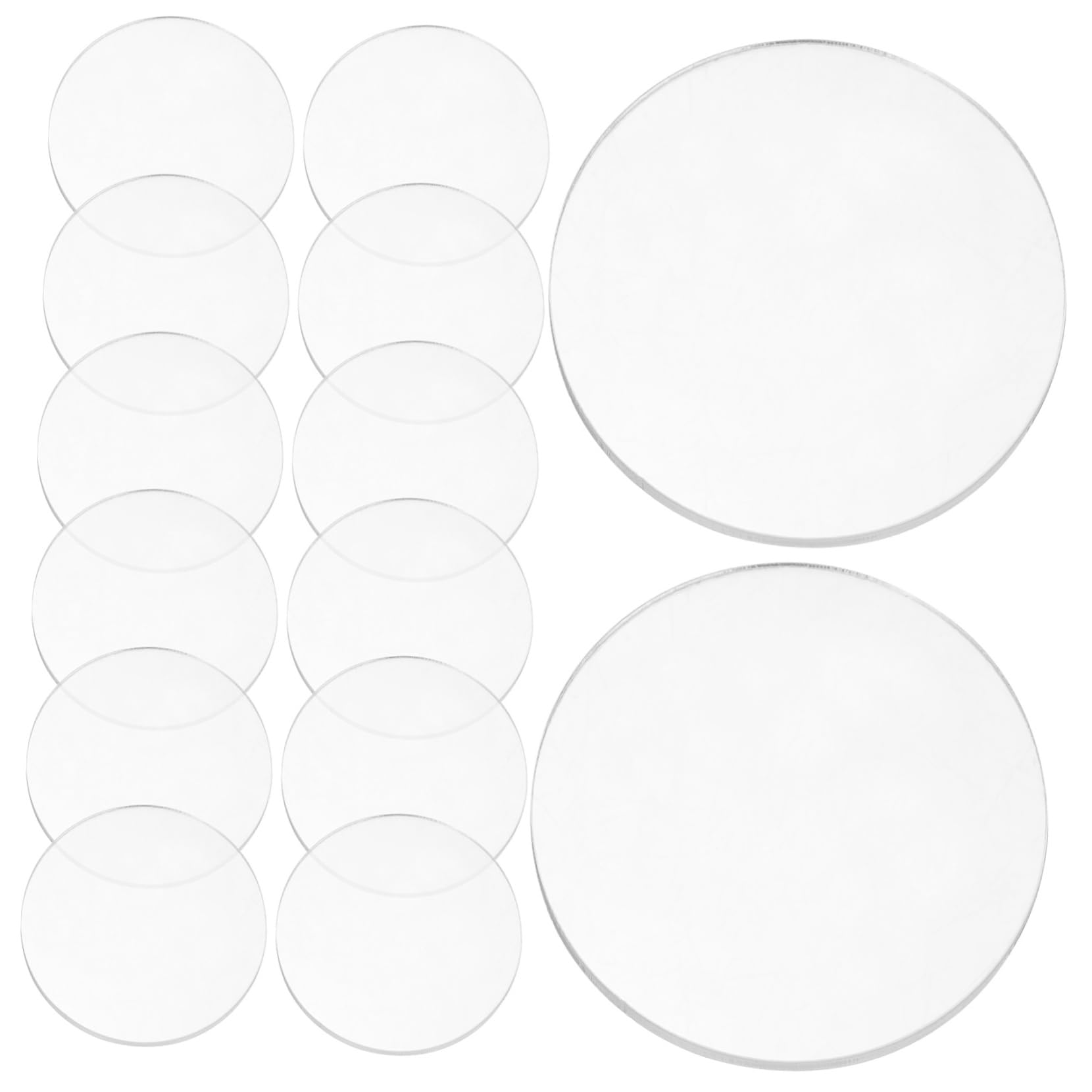 Unomor 4sets Round Circle Acrylic Blanks Acrylic Discs Sheets High Transparency for Art Display 20pcs*4