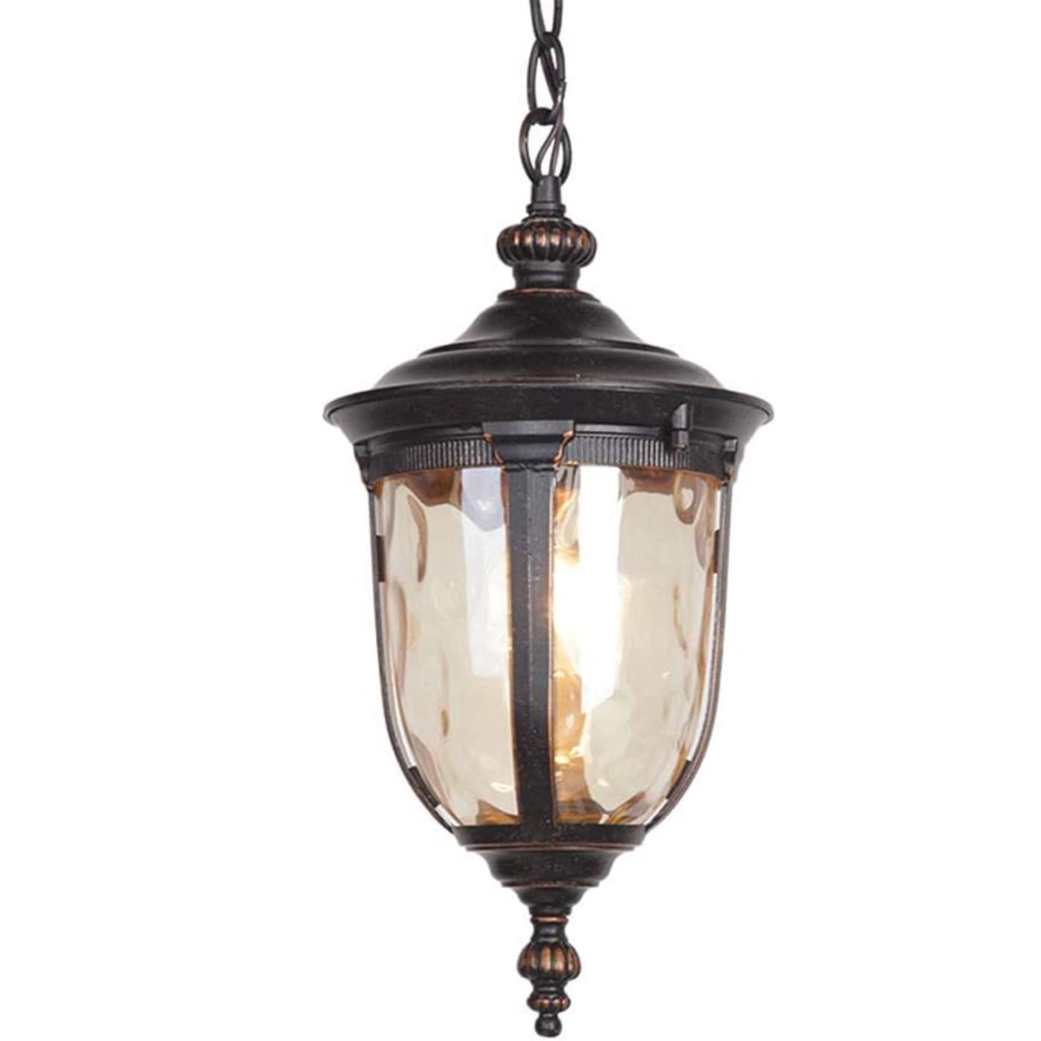 ENTHERONIC Retro Outdoor Pendant Light Hammered Glass Outdoor Lantern IP54 Waterproof Gazebo Lamp Chandelier For Entry Porch Hallway Adjustable Decor Pendant Droplight E27