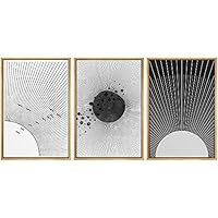 SIGNWIN 3 Piece Framed Canvas Wall Art Geometric Illustration Canvas Prints Home Artwork Decoration for Living Room,Bedroom - 16