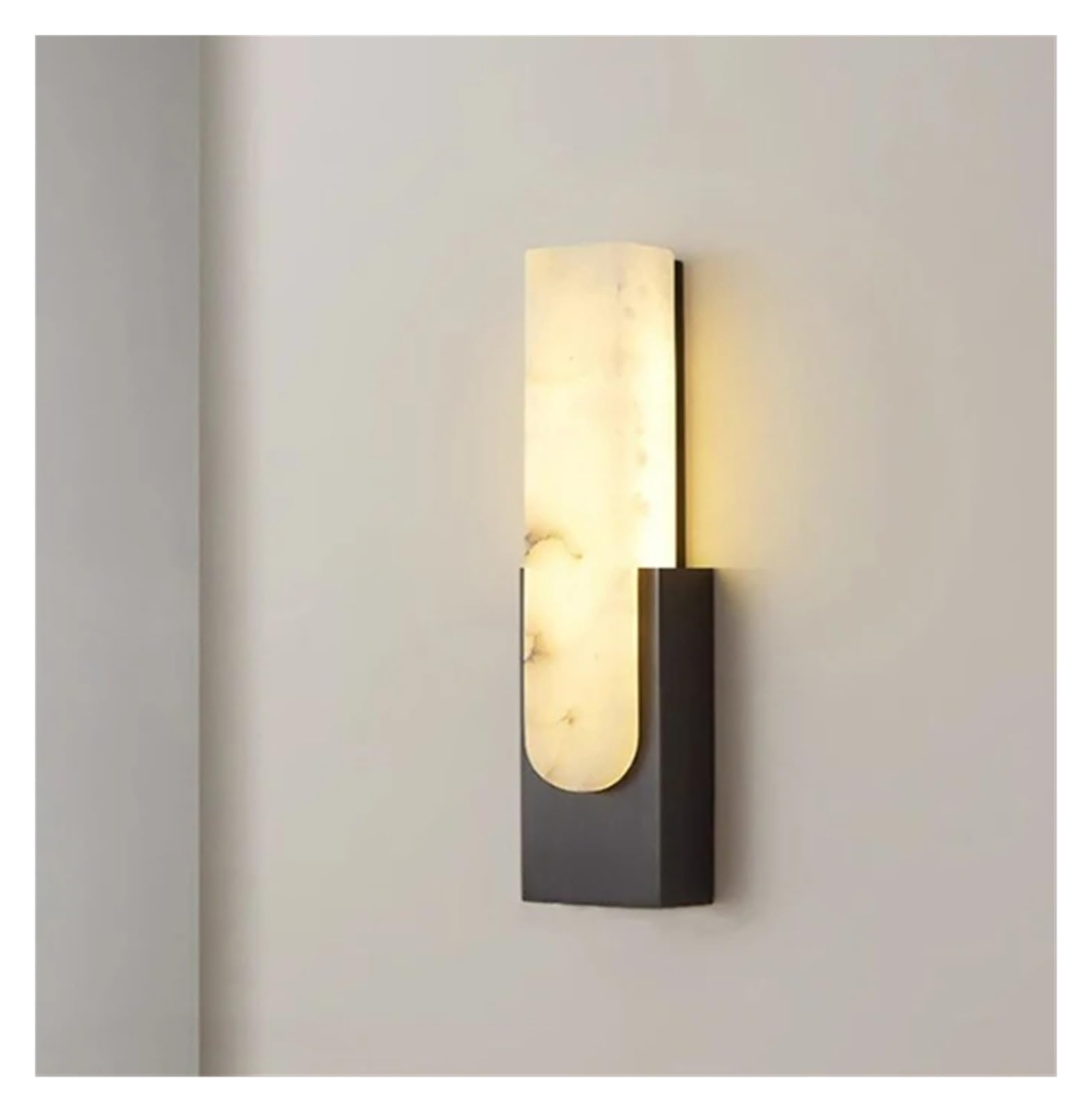 ASerZenith Marble Led Decorative Wall Lamp Black Copper Foyer Bedroom Study Dining Room Corridor Lighting Fixtures,Black