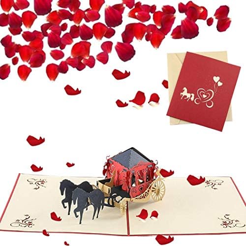 Sethexy 3D-bröllopskort med kuvert pop-up romantiskt jubileumskort