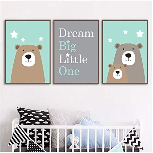 Impression sur toile ours peluche 50x70cm | Art mural haut de gamme