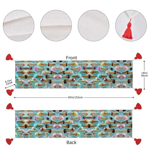 Chemin de table imprimé glace pour protéger la table de cartes - 5
