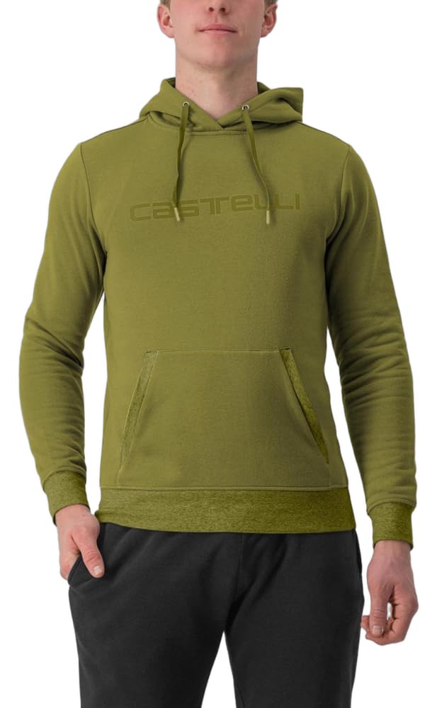 CASTELLI 4523559-592 LOGO HOODIE Sweatshirt Unisex AVOCADO GREEN Size L