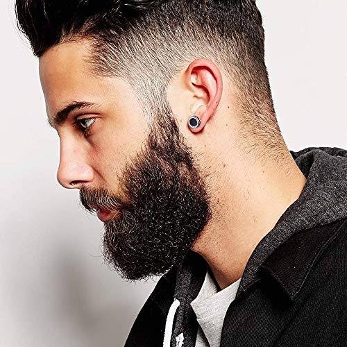 KRKC&CO Men Earrings Stud, Black Sterling Silver Earrings, Birthday Gift for Men, Iced Out Cz Onyx, Hypoallergenic, Stylish Hip Hop Jewerly, Fathers Day4