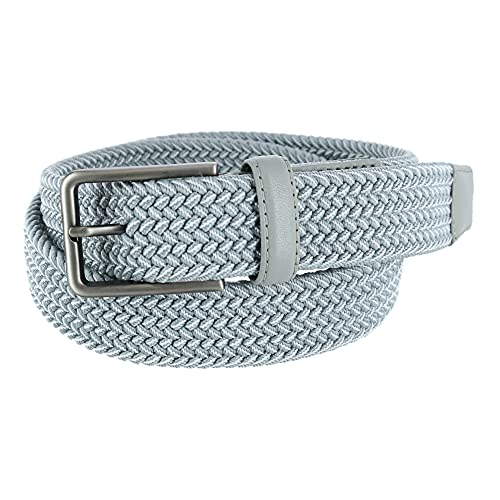 Greg Norman Men's Two Tone Stretch Belt, 40, Grey and White