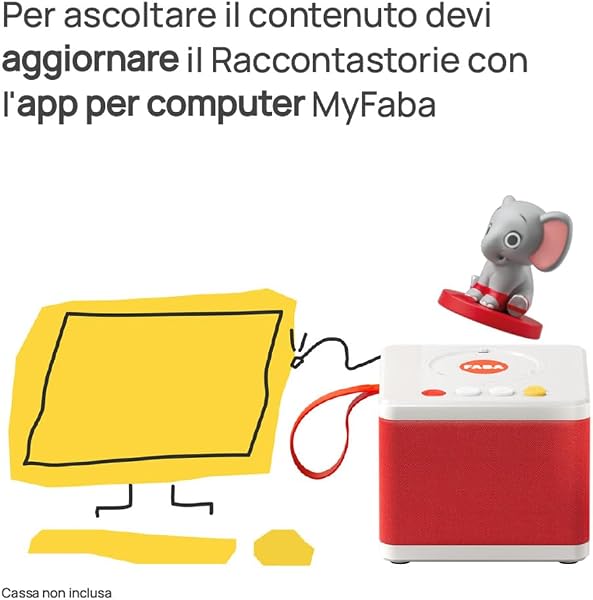 FABA Personaggio Sonoro, Le Canzoni di Ele l'Elefante, Bambini 0-3 Anni, Ascoltabile con i Raccontastorie, Versione Italiana - 2
